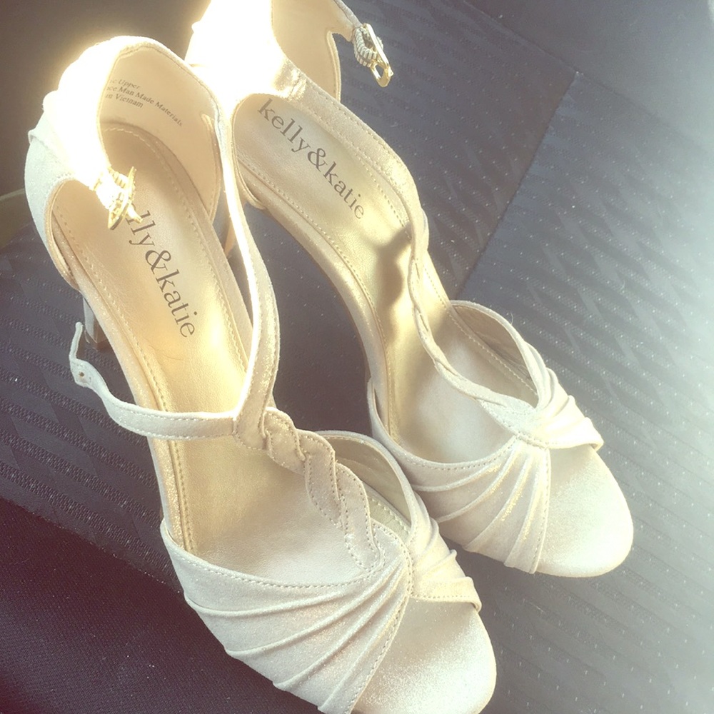 Kelly & Katie nude shimmer heels